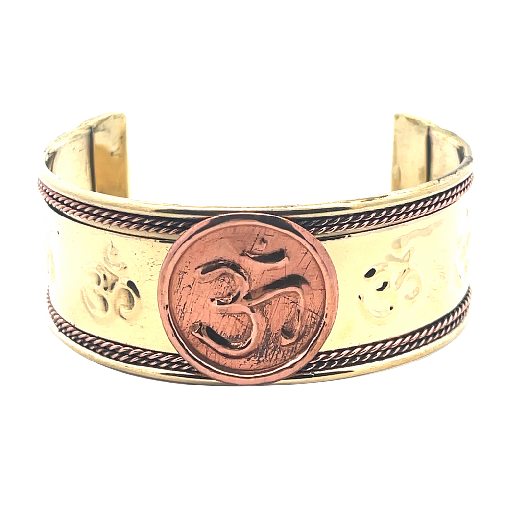 Brass & Copper Om Bracelet