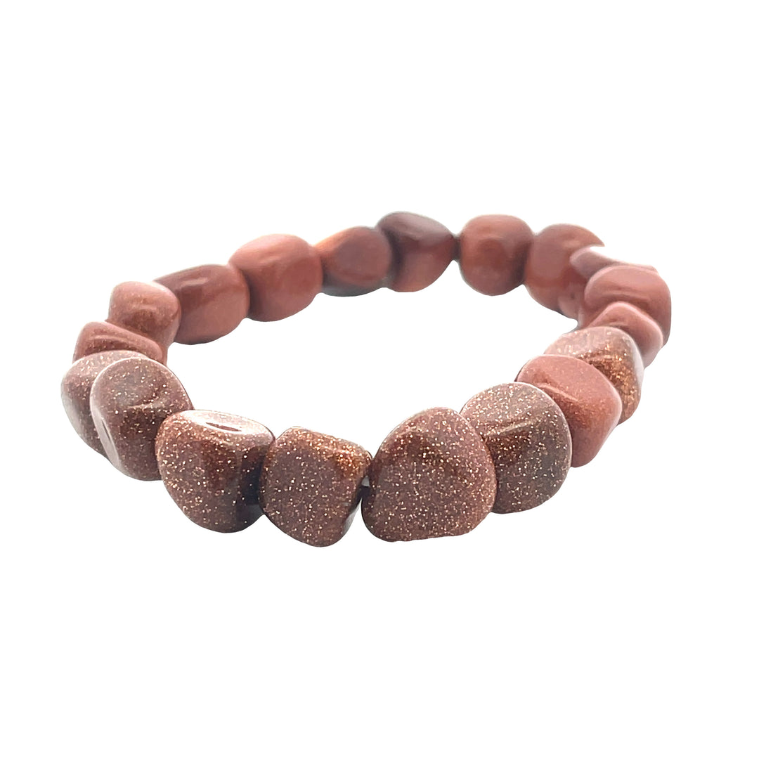 GOLDSTONE RED TUMBLESTONE BRACELET