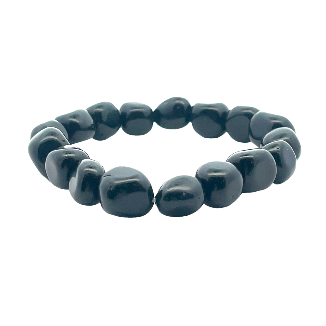 OBSIDIAN BLACK TUMBLESTONE BRACELET