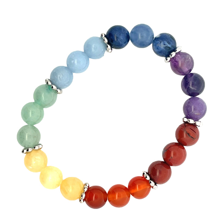 7 Chakra Flower Spacer Bracelet