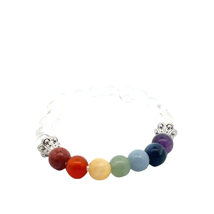 Clear Quartz, 7 Chakra Bracelet