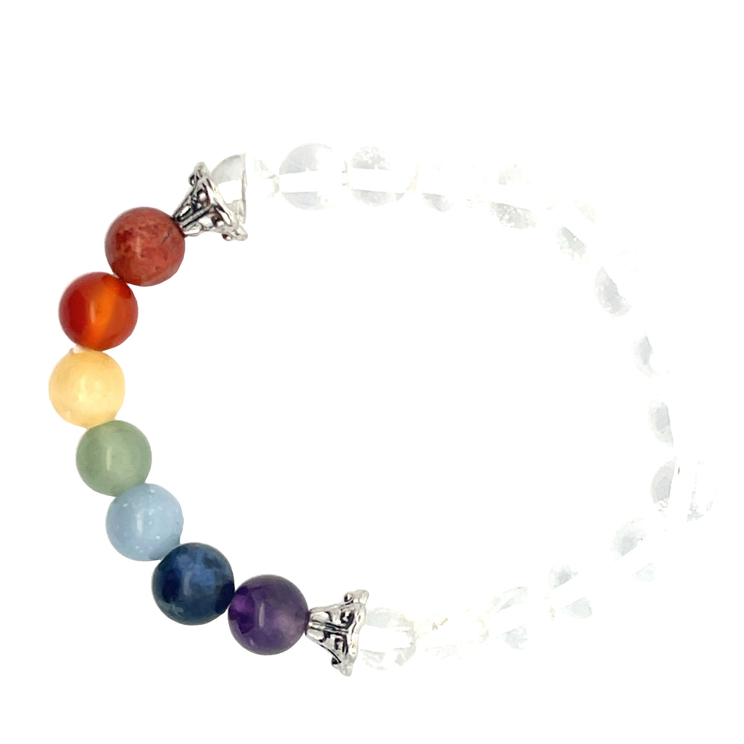 Clear Quartz, 7 Chakra Bracelet