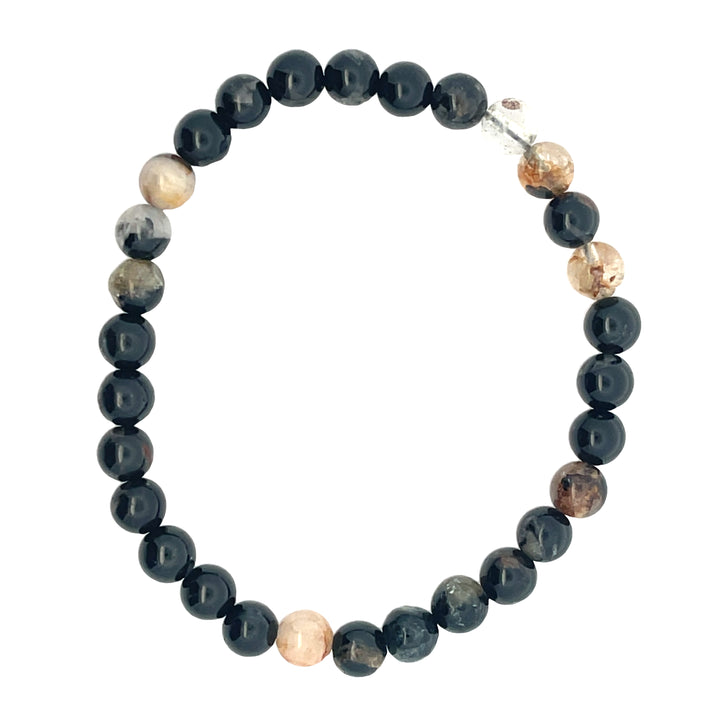 BLACK TOURMALINE, QUARTZ BRACELET