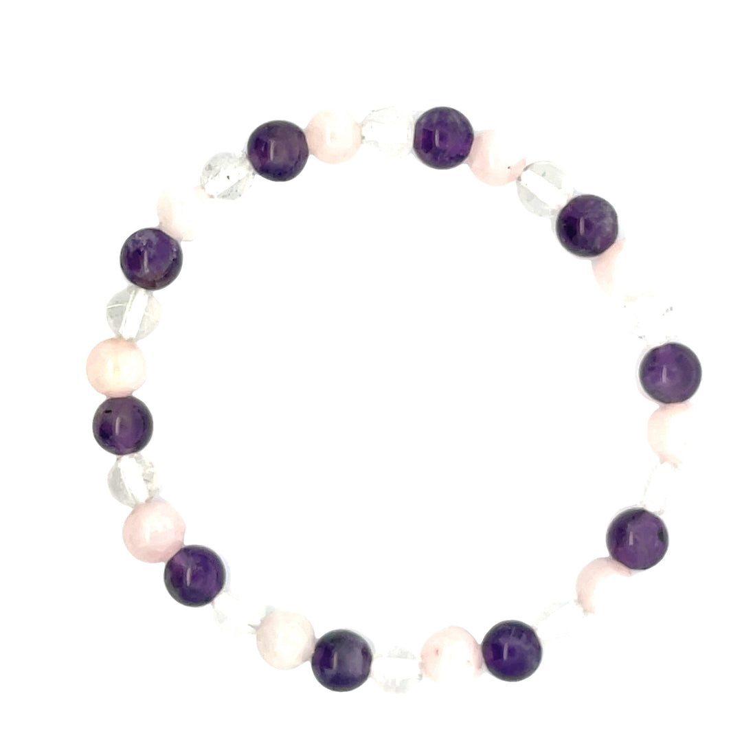 AMETHYST, ROSE QUARTZ, CRYSTAL BRACELET