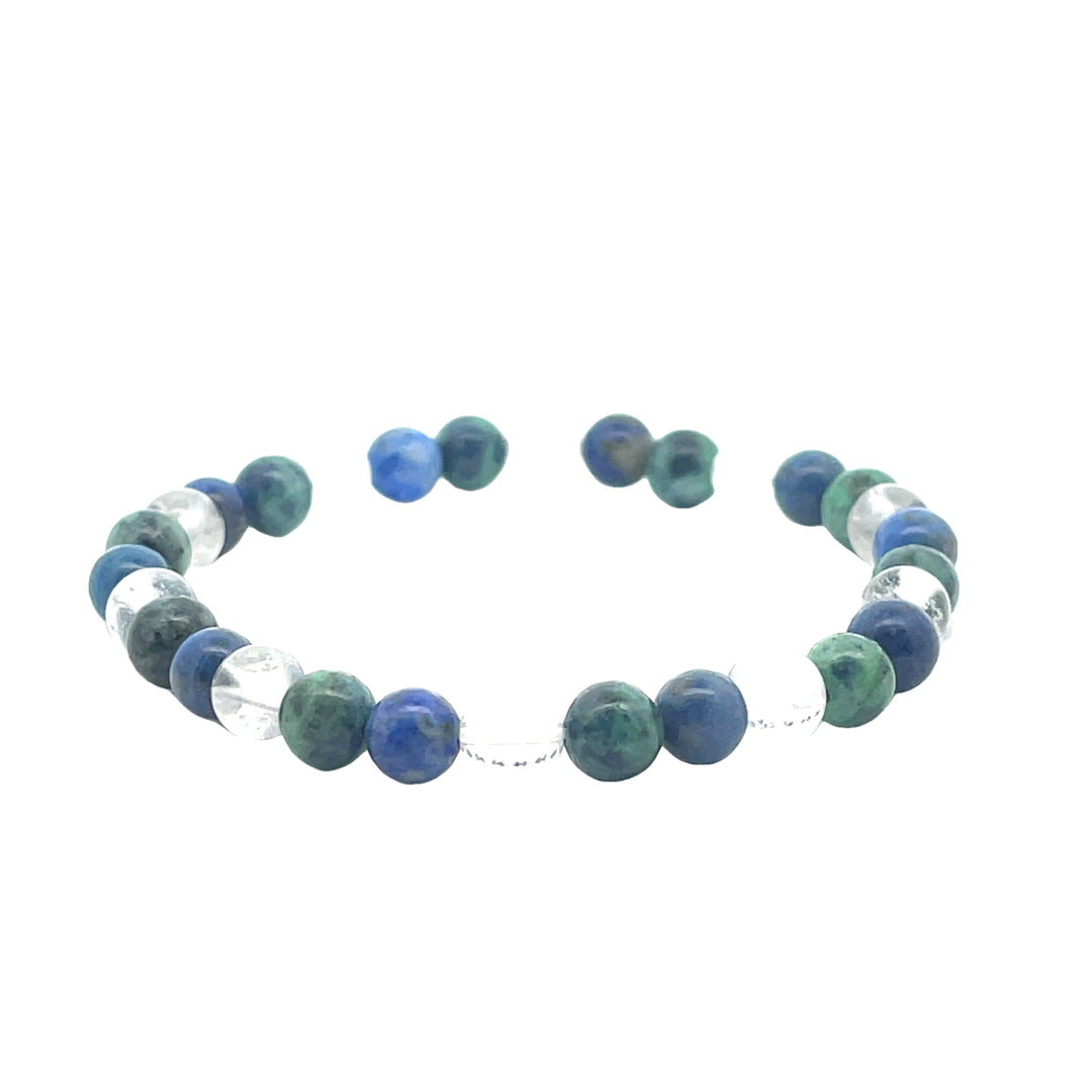 Chrysocolla, Lapis Lazuli, Clear Quartz Bracelet