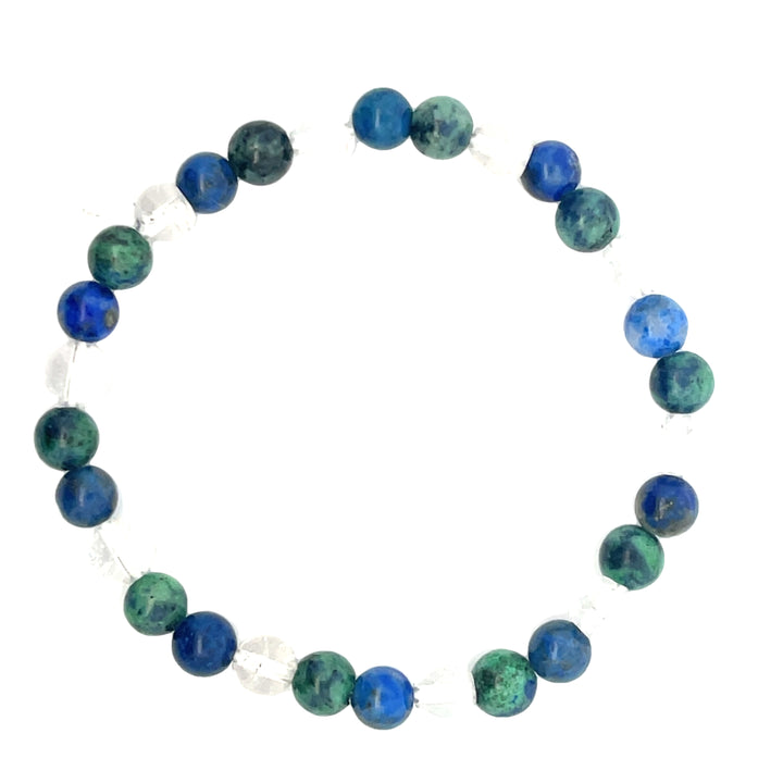 Chrysocolla, Lapis Lazuli, Clear Quartz Bracelet