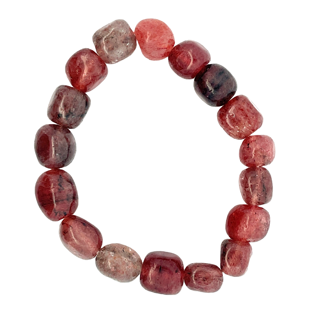 STRAWBERRY QUARTZ TUMBLESTONE BRACELET