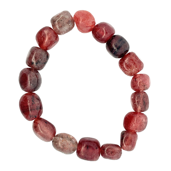 STRAWBERRY QUARTZ TUMBLESTONE BRACELET