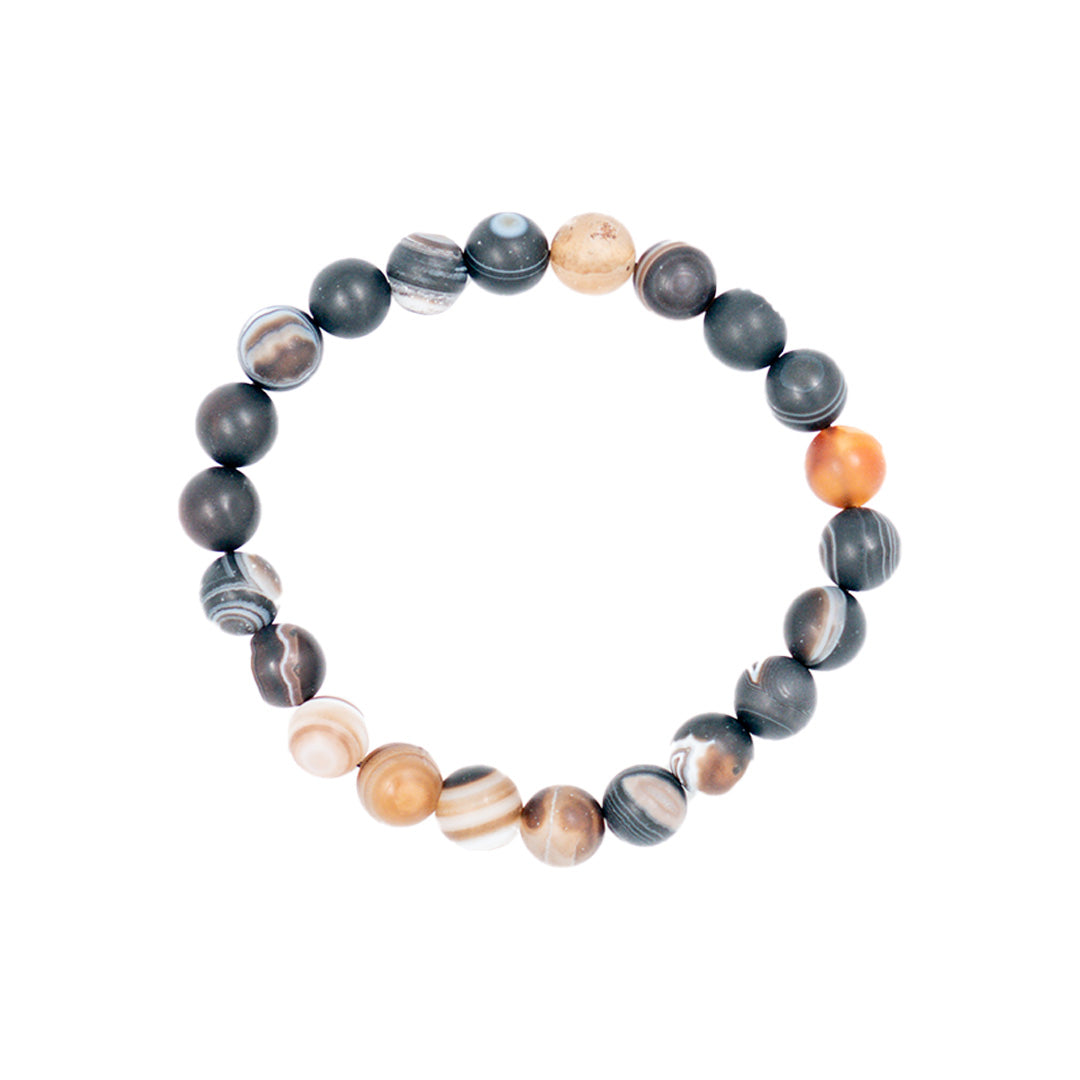 BANDED AGATE MATTE BRACELET