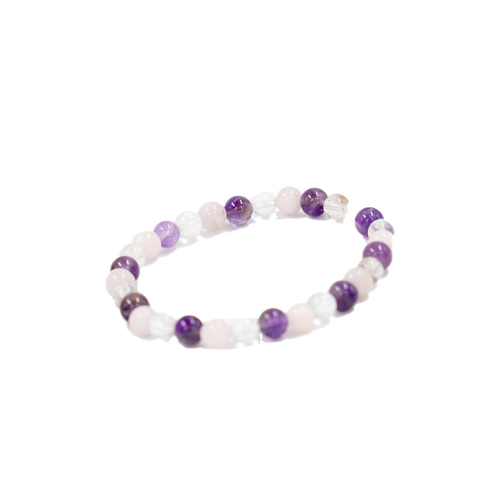 AMETHYST, ROSE QUARTZ, CRYSTAL BRACELET