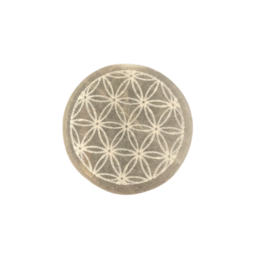 Flower of Life Selenite Coaster