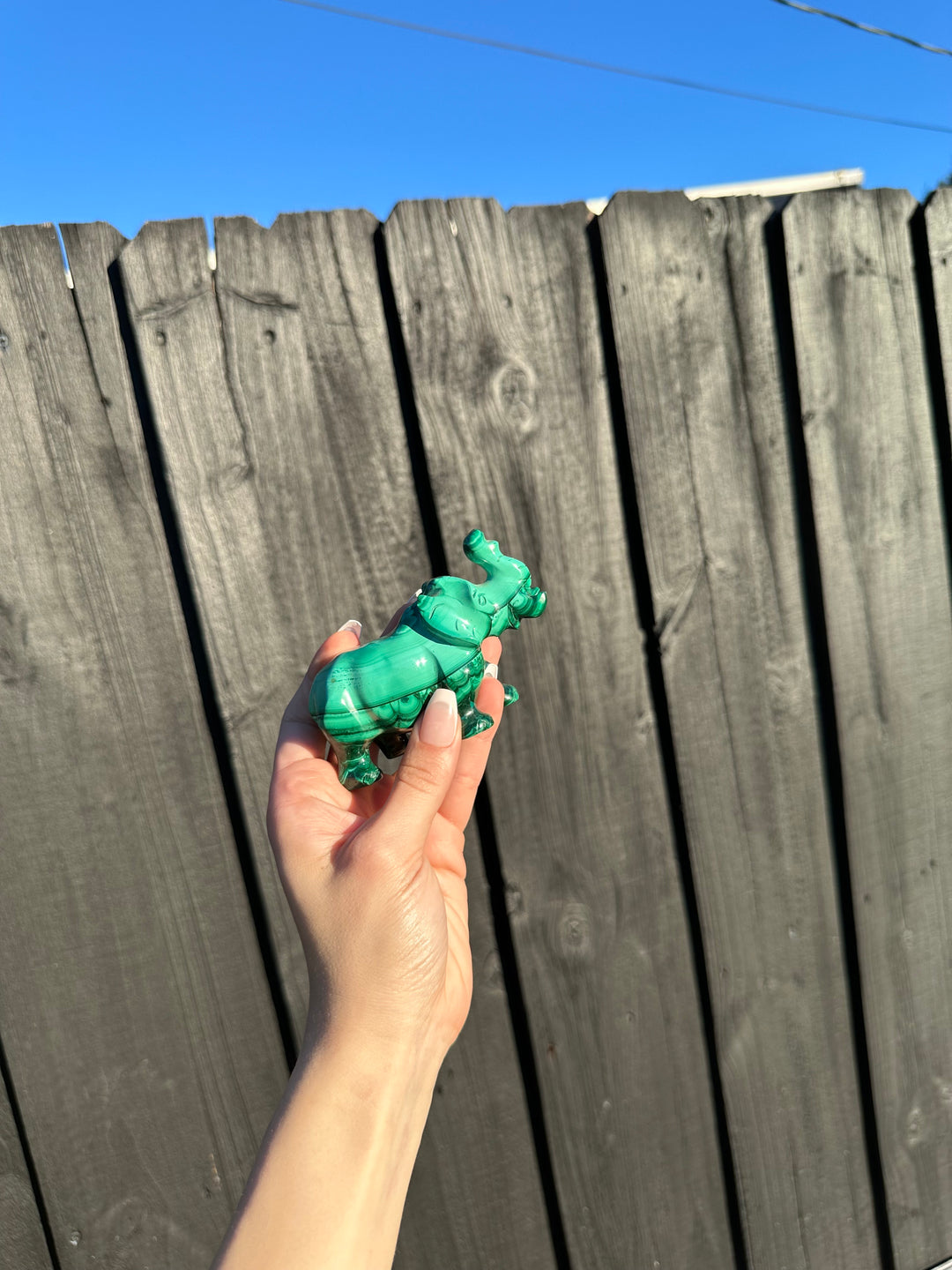 Malachite Bundle: Bracelet & Hand-Carved Elephant