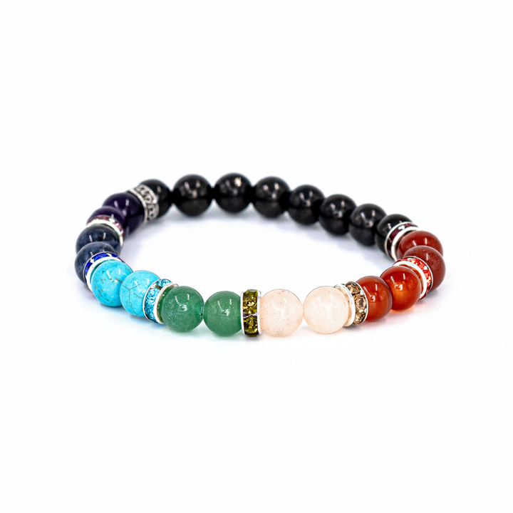 Shungite, 7 Chakra Bracelet