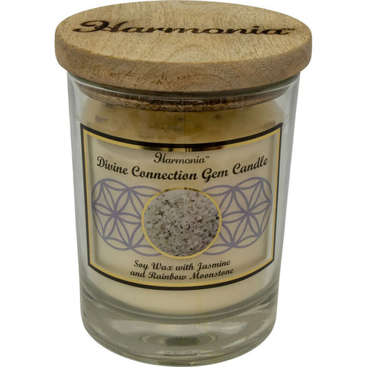 Divine Connection - Rainbow Moonstone Gemstone Soy Candle