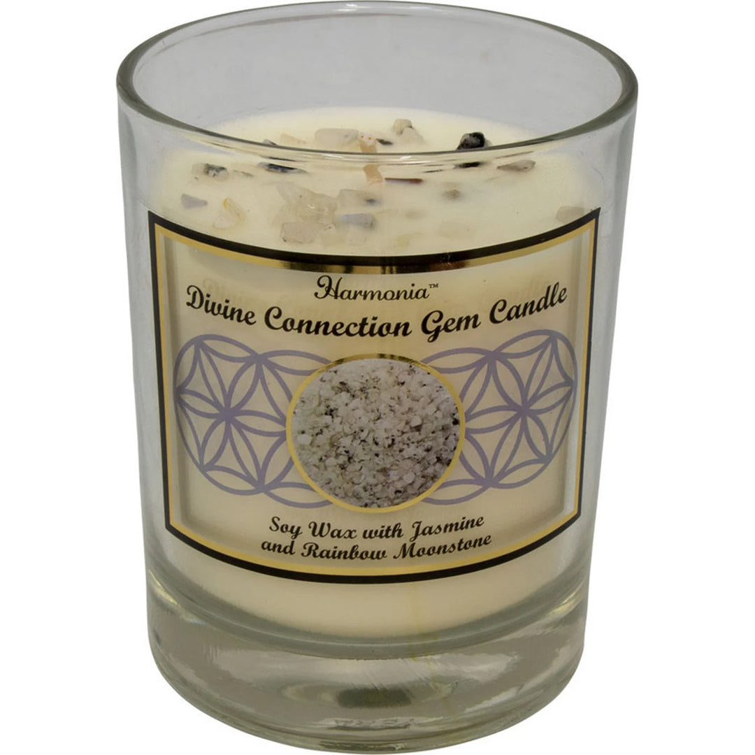 Divine Connection - Rainbow Moonstone Gemstone Soy Candle