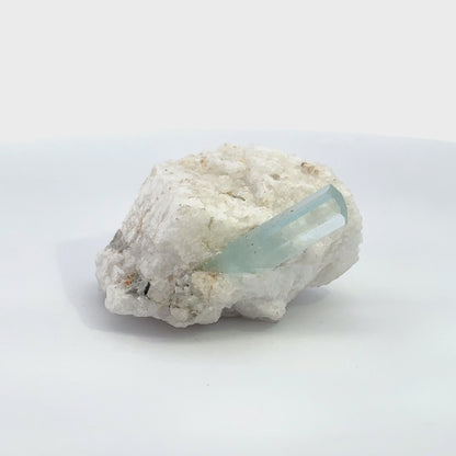 Aquamarine on Feldspar matrix 25