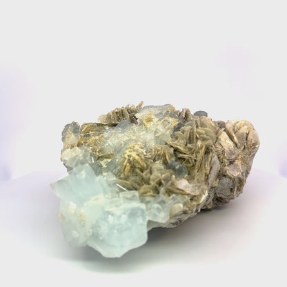 Aquamarine on Muscovite Feldspar Matrix - A39