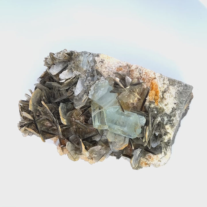 Aquamarine on Muscovite Feldspar Matrix ~ A49