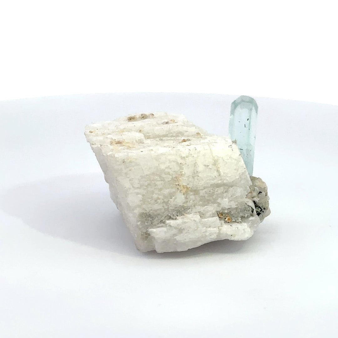 Aquamarine on Feldspar matrix 25 Specimen