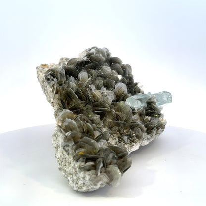 Aquamarine on Muscovite Feldspar Matrix - A 35