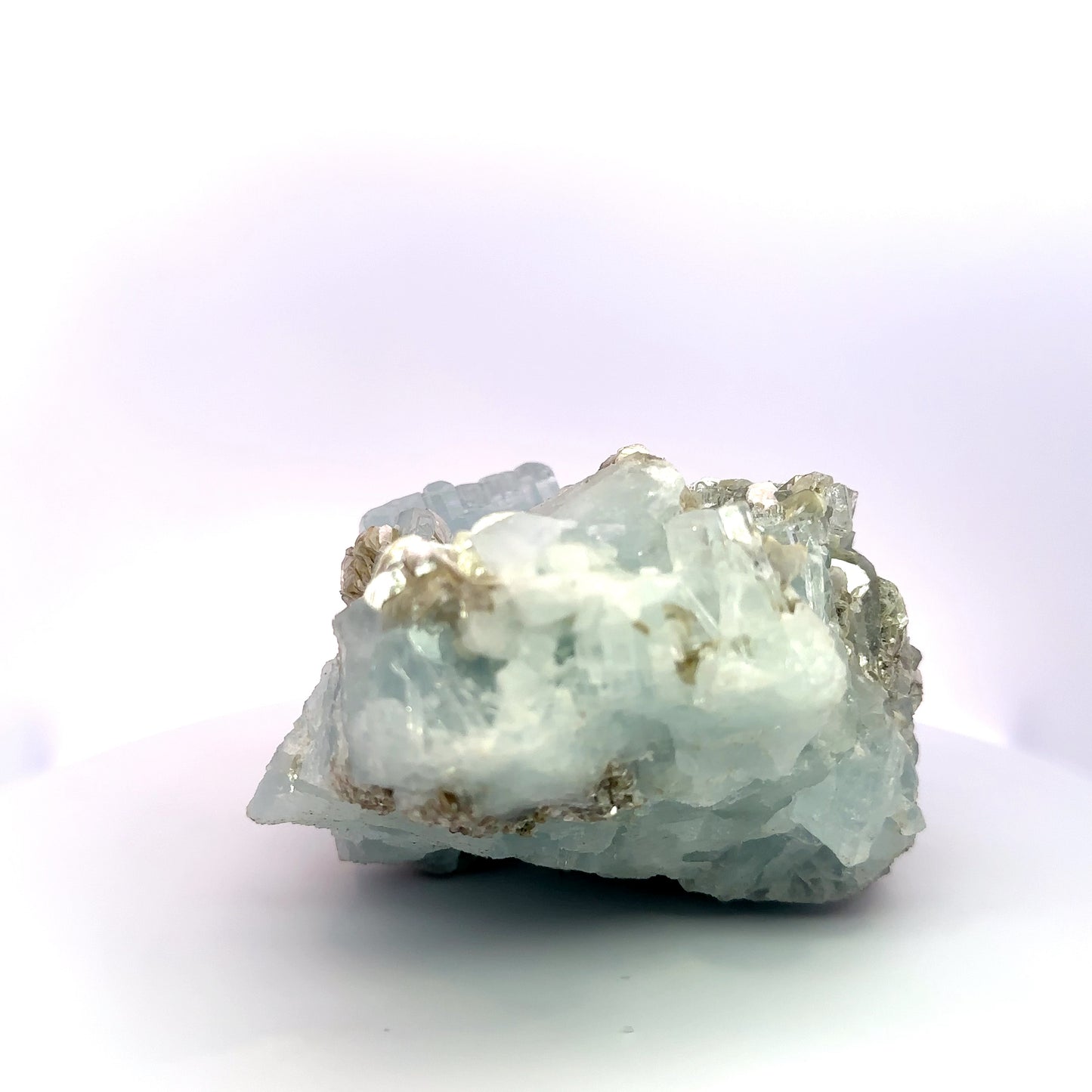 Aquamarine on Muscovite Feldspar Matrix - A36