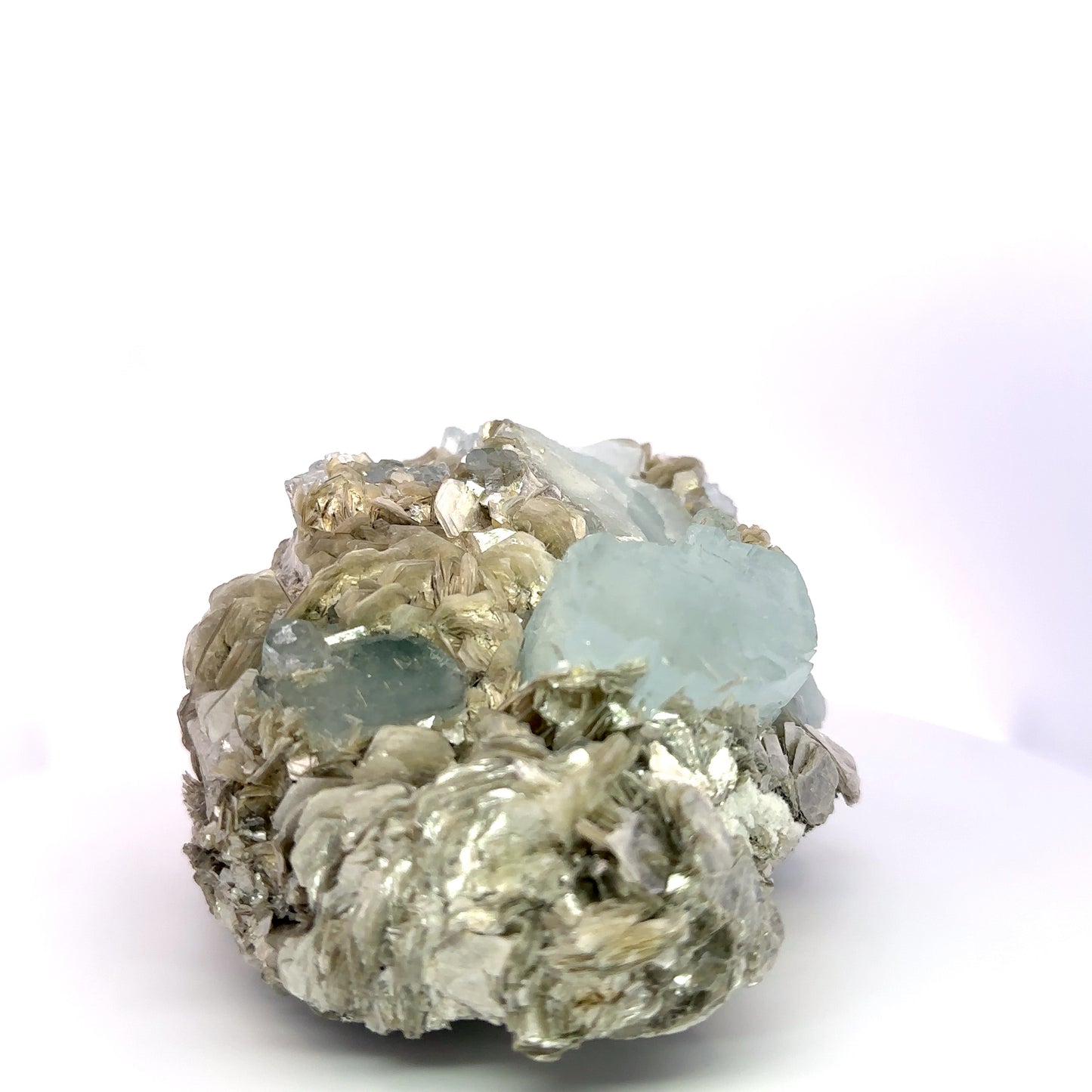 Aquamarine on Muscovite Feldspar Matrix - A36