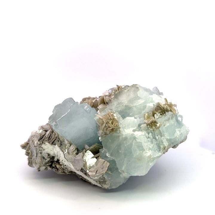 Aquamarine on Muscovite Feldspar Matrix - A36