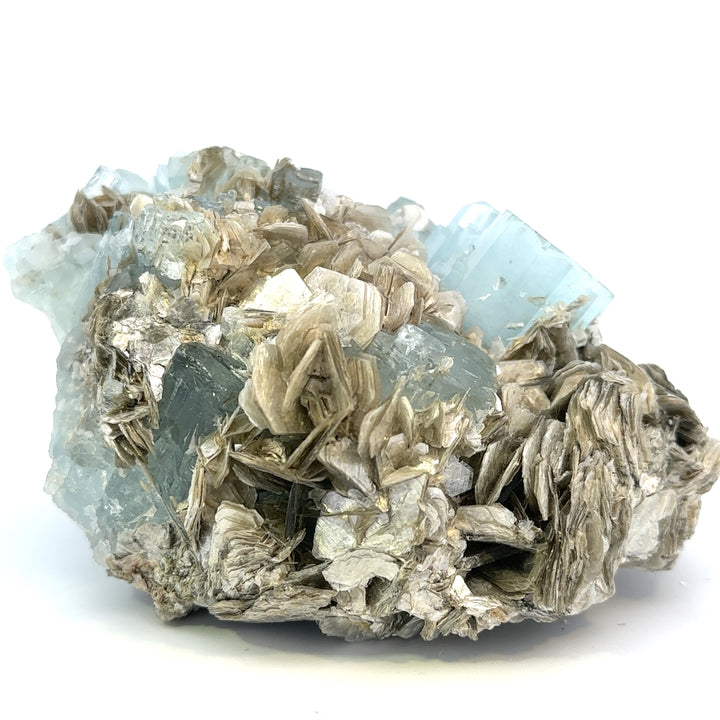 Aquamarine on Muscovite Feldspar Matrix - A36