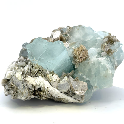 Aquamarine on Muscovite Feldspar Matrix - A36