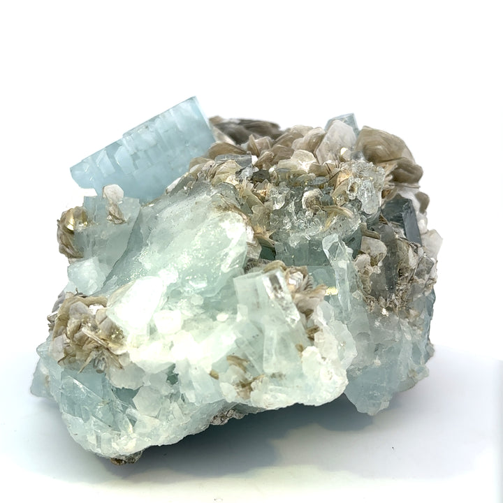 Aquamarine on Muscovite Feldspar Matrix - A36