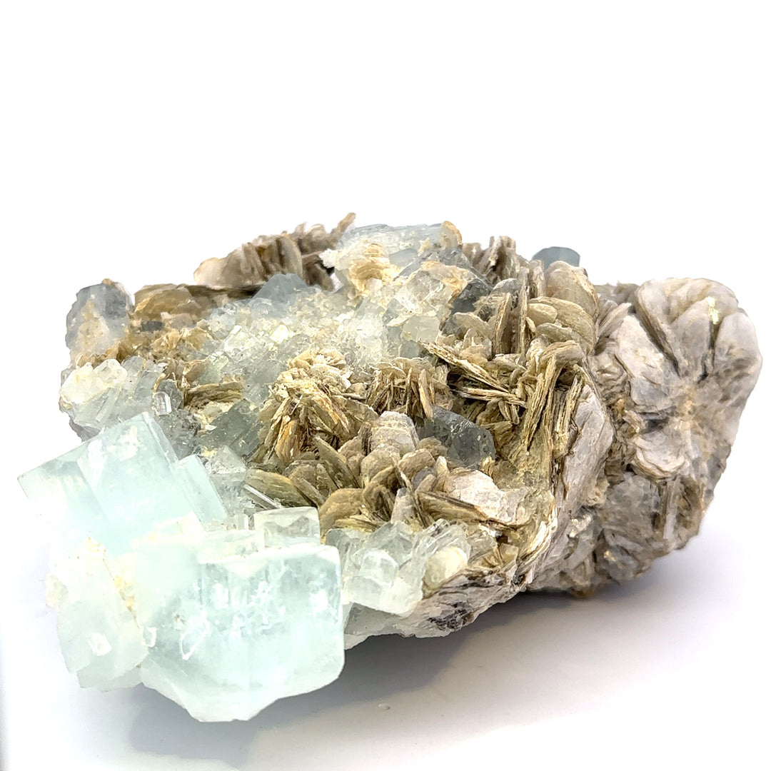 Aquamarine on Muscovite Feldspar Matrix - A39