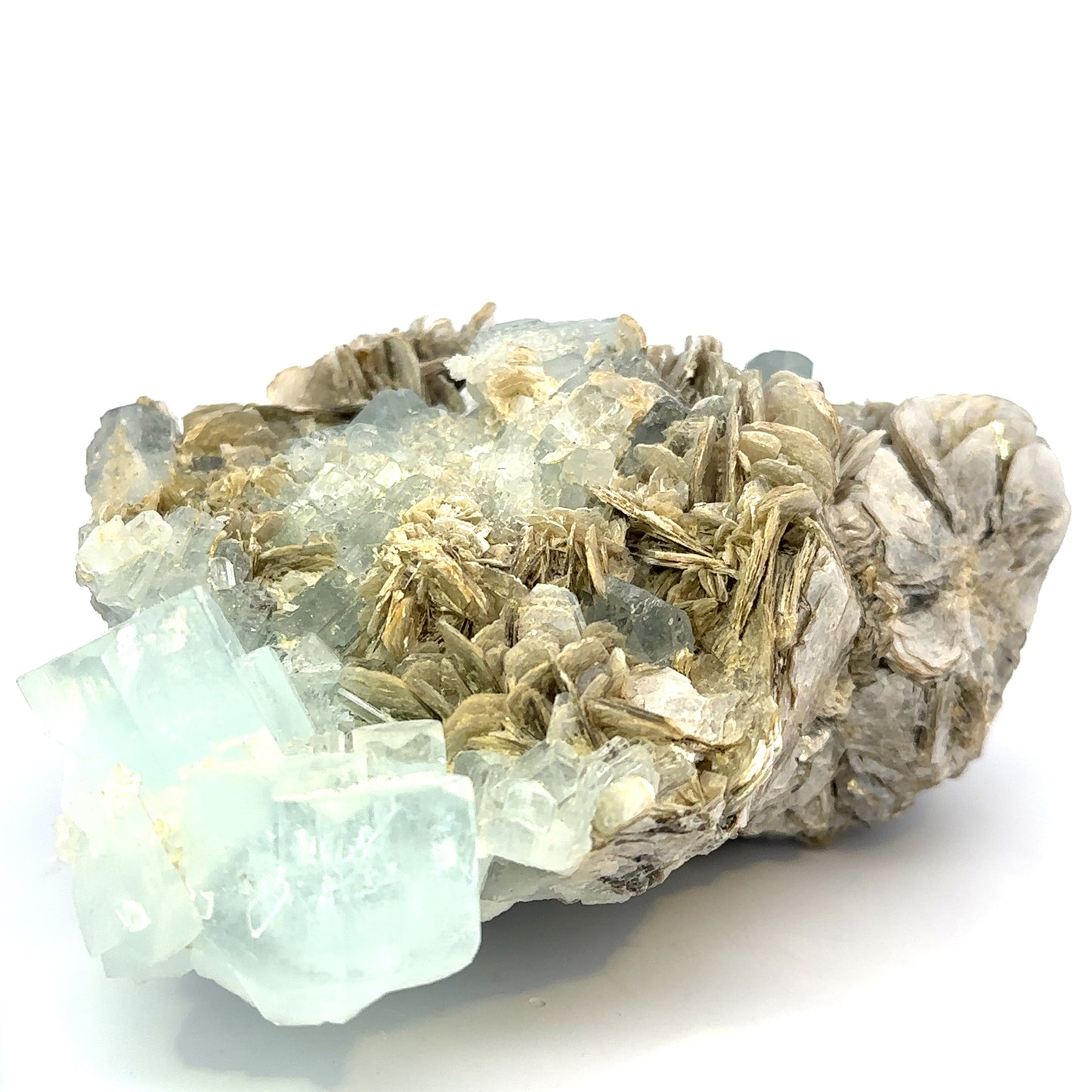 Aquamarine on Muscovite Feldspar Matrix - A39