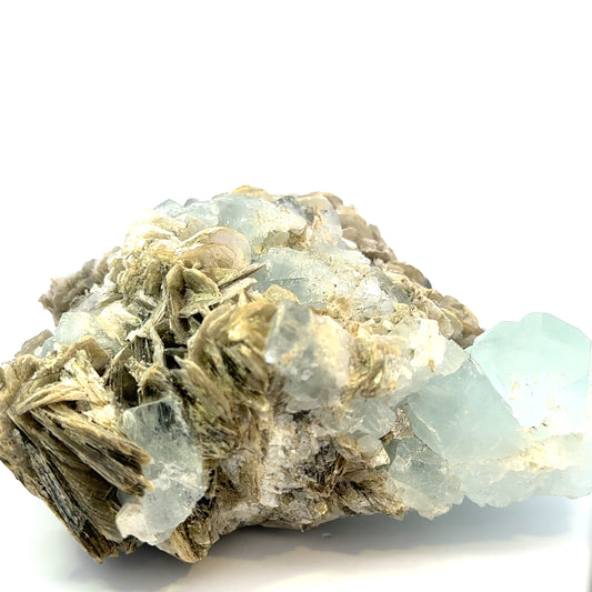 Aquamarine on Muscovite Feldspar Matrix - A39