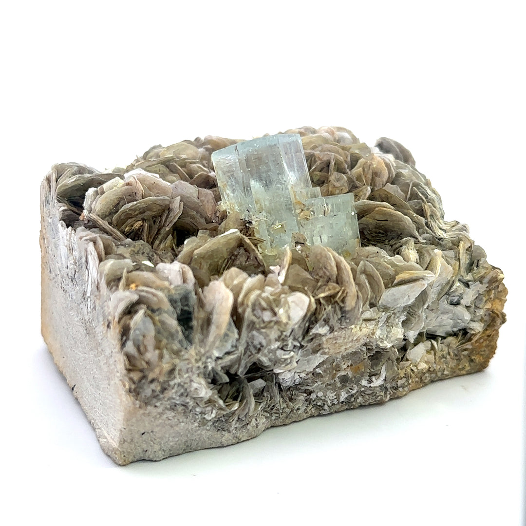 Aquamarine On Muscovite Feldspar Matrix - A41