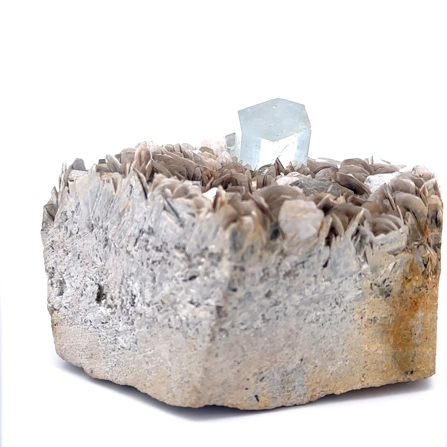 Aquamarine On Muscovite Feldspar Matrix - A41