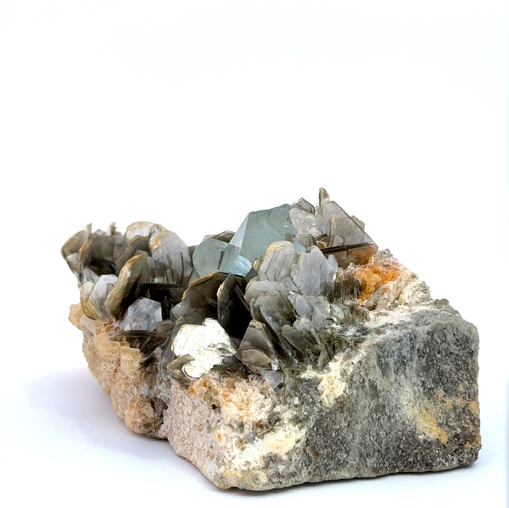 Aquamarine on Muscovite Feldspar Matrix ~ A49