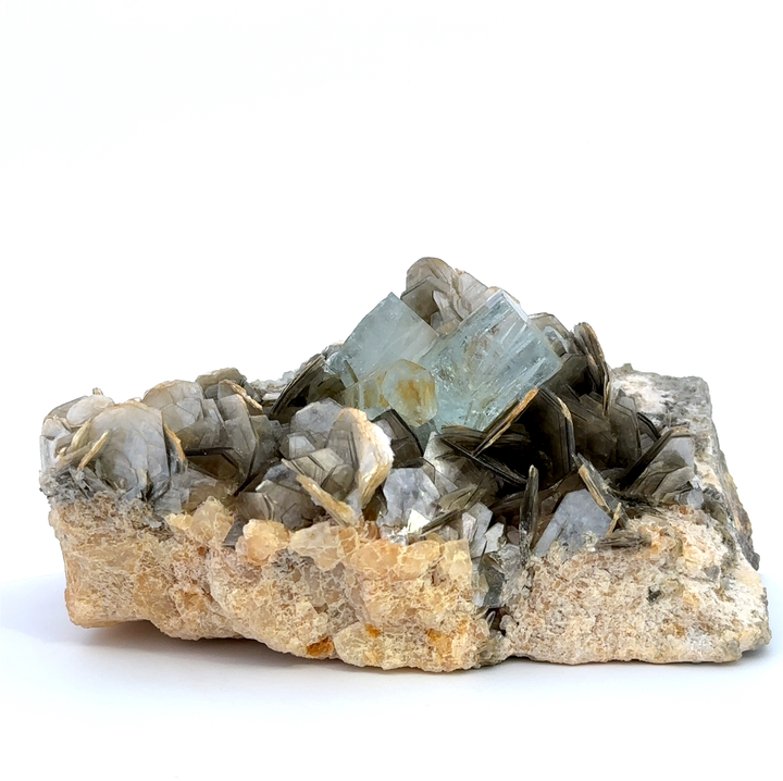 Aquamarine on Muscovite Feldspar Matrix ~ A49